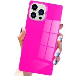 iPhone 16 Pro Case Bright Neon Trendy Shockproof Slim Phone Case 6.3" Hot Pink